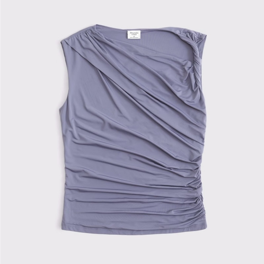Abercrombie & Fitch Draped Twist Top in Blue
